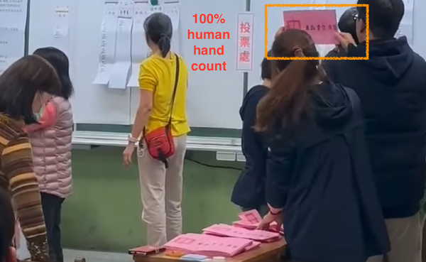 Taiwan: 100% in person voting