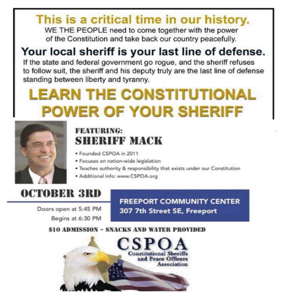 Constitutional Sheriff Training in Minnesota Tonight